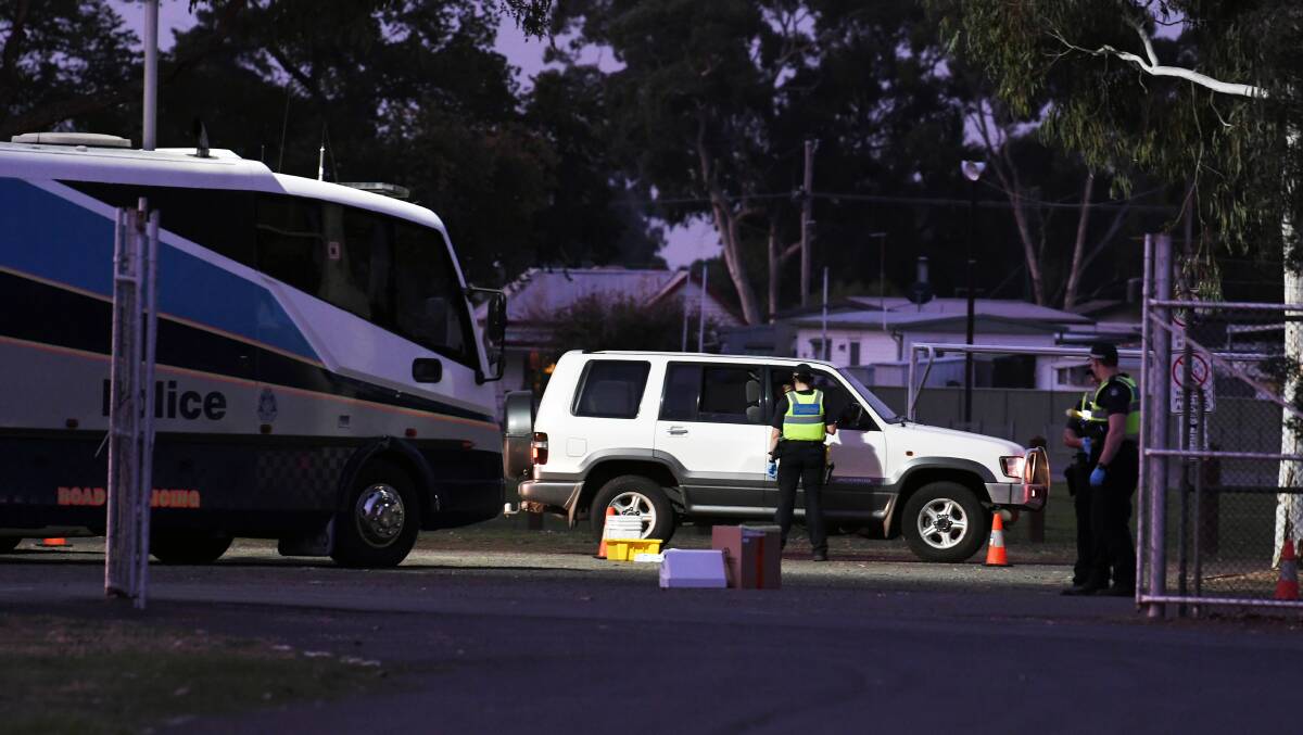 Nabbed: The booze bus set up on Park Road in Maryborough on Saturday, which was part of a larger police operation. Picture: Kate Healy