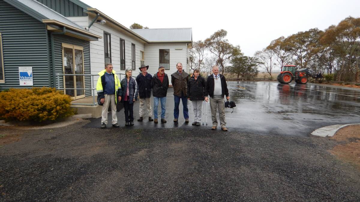 Burrumbeet Soldiers Memorial Hall committee outside their hall. Picture: Supplied