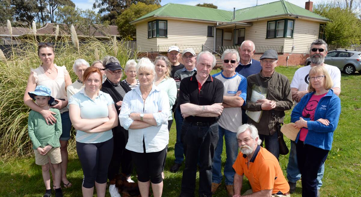 VCAT fight: Concerned Mount Helen residents on the proposed site for the development at the corner of Eddy and Boak avenues in 2017. The matter will be considered at VCAT next week. Picture: Kate Healy