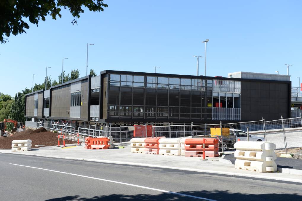 Wait time: The Ballarat Station commuter car park, pictured from Nolan Street, will not open until late February. Picture: Kate Healy