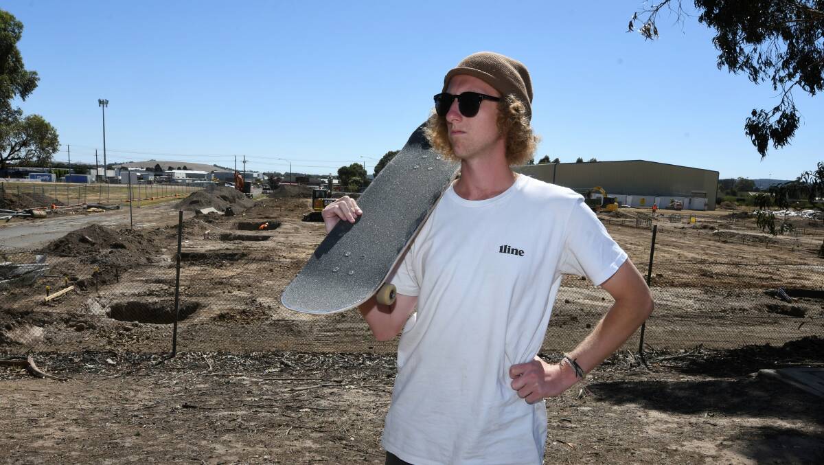 Skater and former City of Ballarat youth councillor Dylan Lewis says its disappointing the Wendouree Skate Bowl was demolished without consultation. Picture: Lachlan Bence