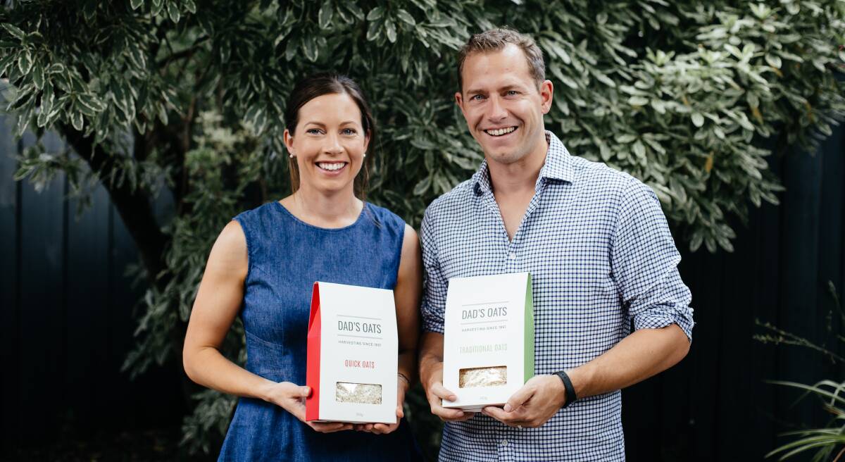 On a roll: Dad's Oats founders and siblings Alicia Cain and Pete Cain, who built their business in Natte Yallock. Mr Cain spoke at the FoundX Ballarat launch on Wednesday night. Picture: Alli Campbell Photography