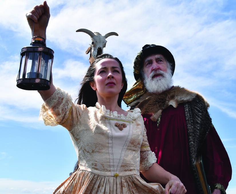 Thunderous: The Tempest's Sorcha Breen and Bruce Widdop prepare for rain, hail or shine, with nothing predictable at their outdoor peformances. 