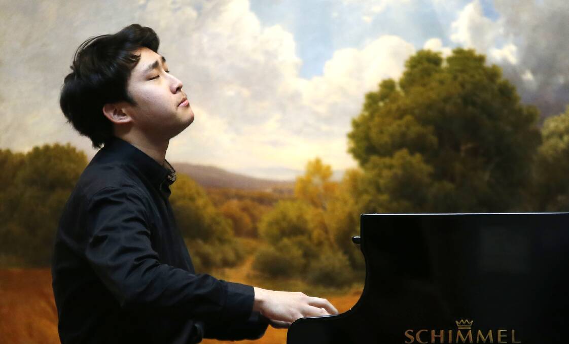 Soundscape: Kevin Chow from Williams Landing performing at the 'Celebrating Chopin' event for the Margaret Schofield Memorial Prize, as part of the 2018 Royal South Street Competition at the Ballarat Art Gallery on Sunday. Picture: Dylan Burns