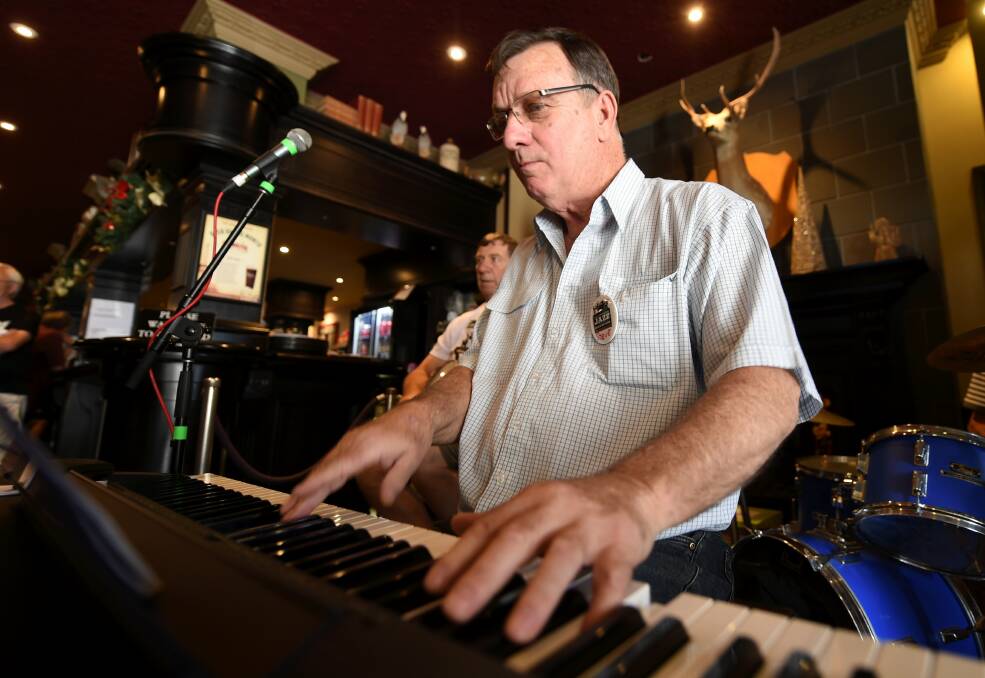 Tickling the keys: Dr Steve Jewell playing at the Miners Tavern during the Australian Jazz Convention. Picture: Lachlan Bence