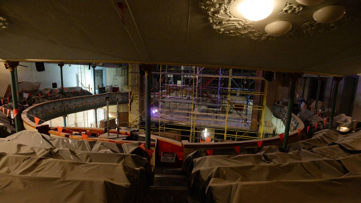 Renovations at Her Majesty's Theatre in May this year. Picture: Kate Healy