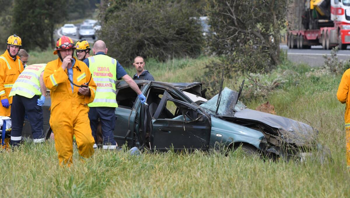 A car rolls in Warrenheip on Wednesday afternoon. Picture: Lachlan Bence