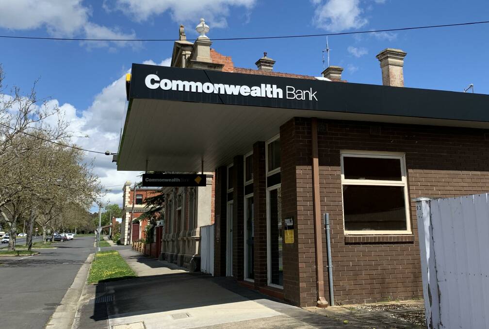Gone: Creswick's Commonwealth Bank branch on Albert Street will close next month. 