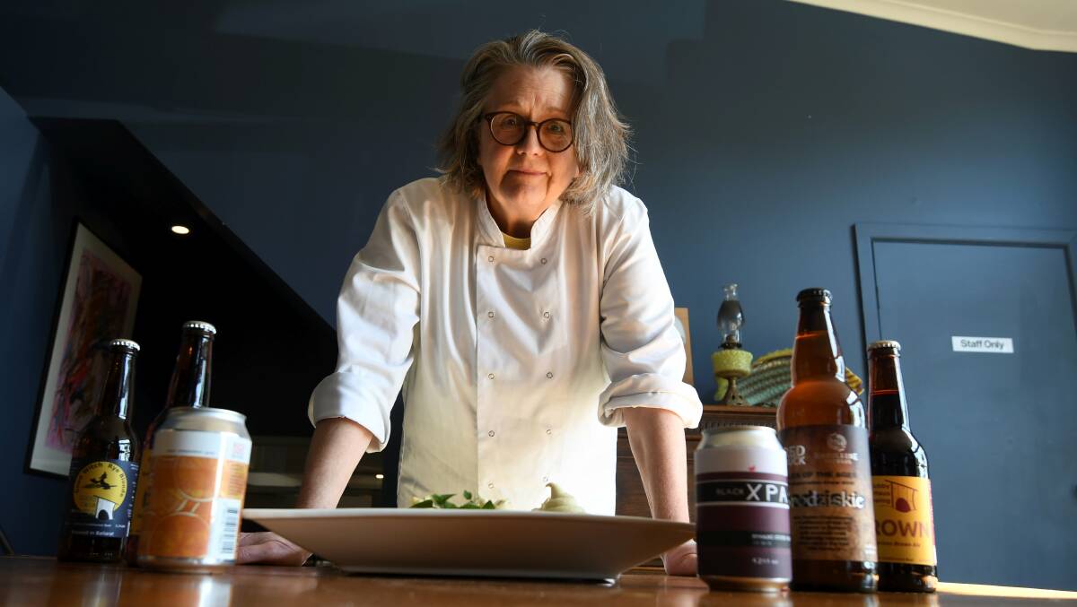 Crafty cooking: The Munster Arms Hotel's head chef Lyn Brooke is ready to whip up a menu driven by local produce and paired with Ballarat craft beers for the state-wide Good Beer Week. Picture: Lachlan Bence
