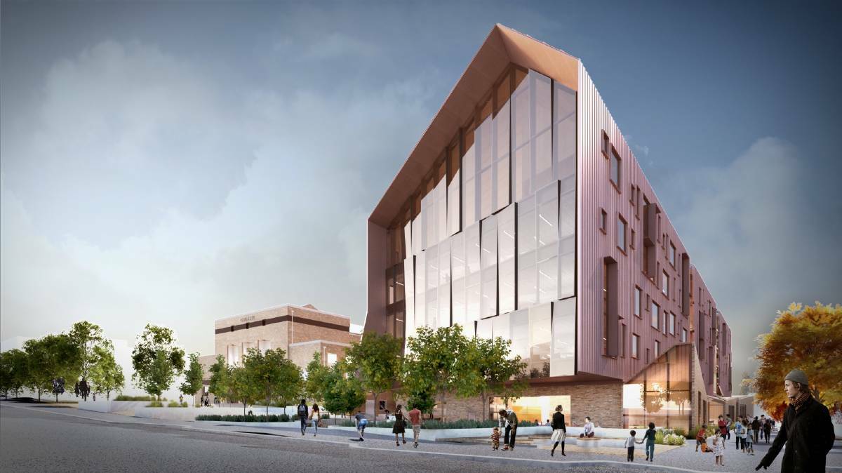 An artist's impression of the new GovHub building on the Civic Hall site.