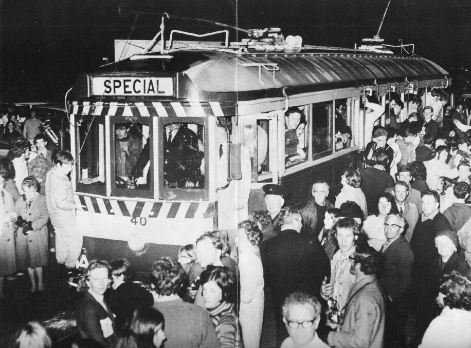 The last Ballarat tram run in 1971. Picture: The Tramway Museum Society of Victoria Inc.
