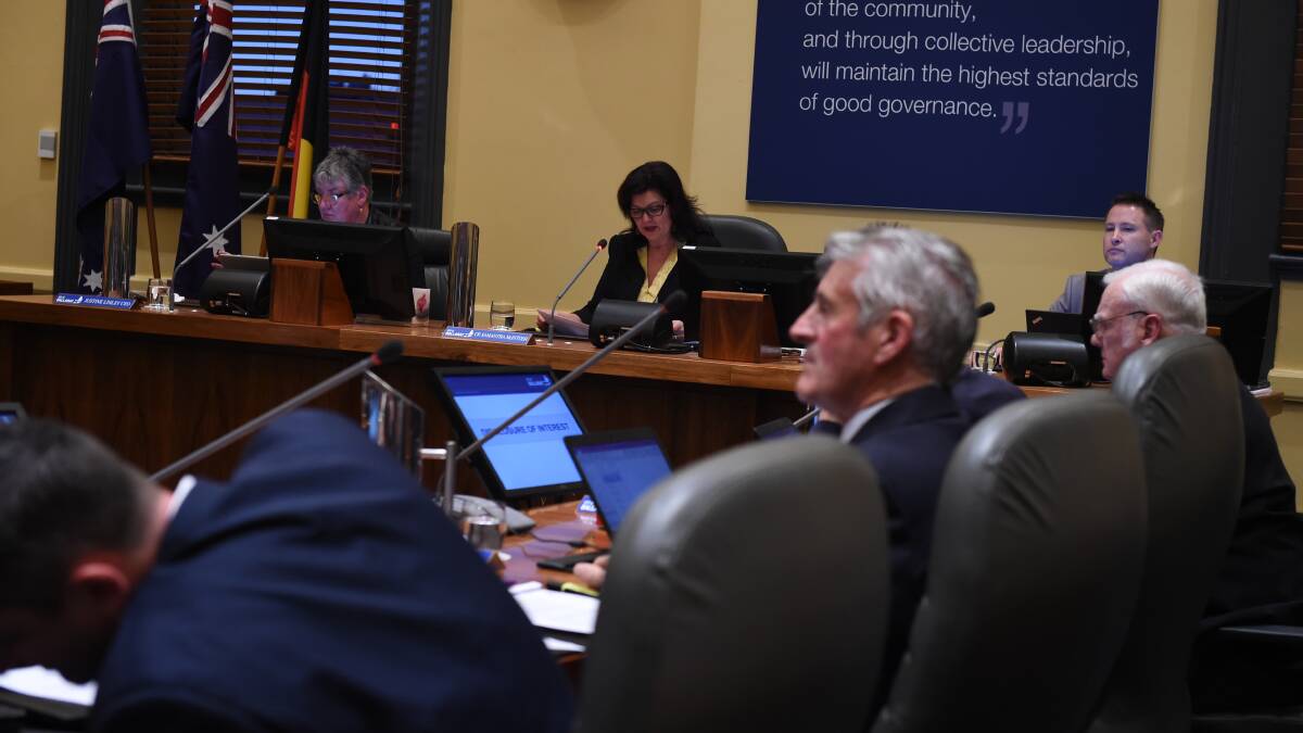City of Ballarat councillors during a meeting at Town Hall in May. Picture: Kate Healy