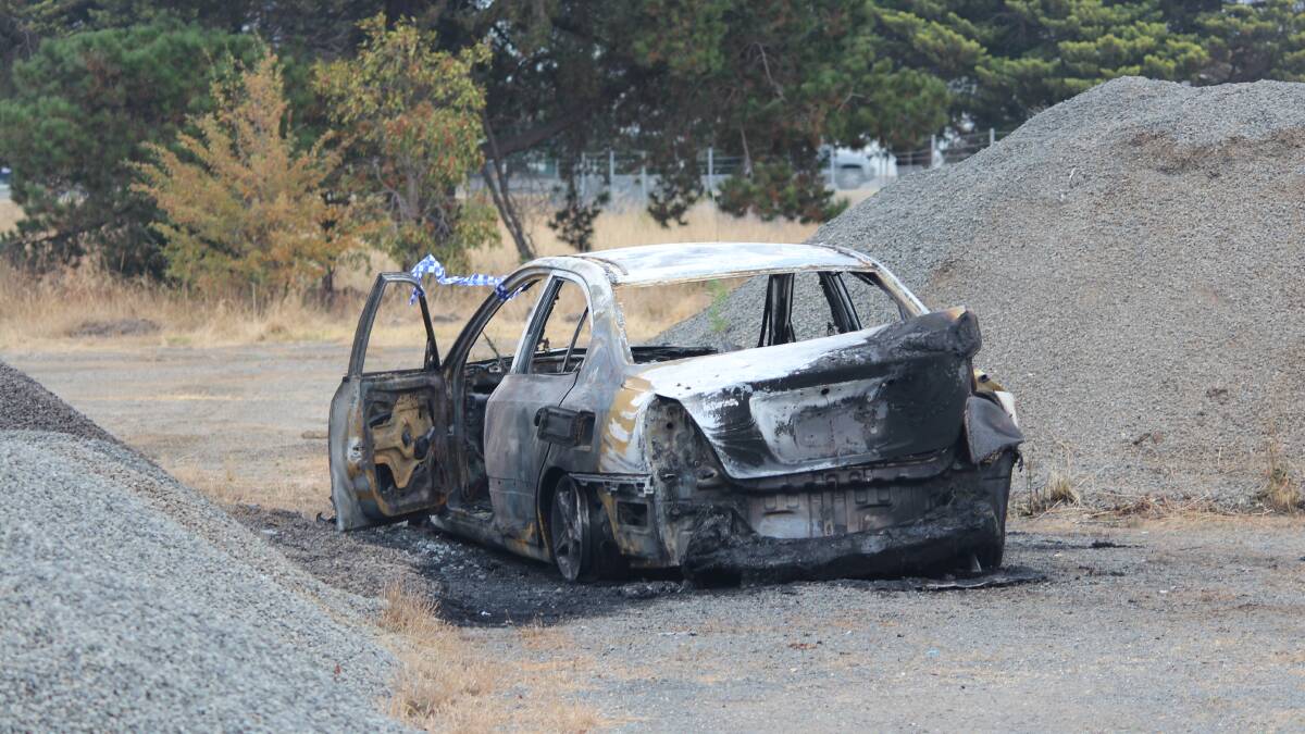 A burnt out car from March this year. Picture: Rochelle Kirkham