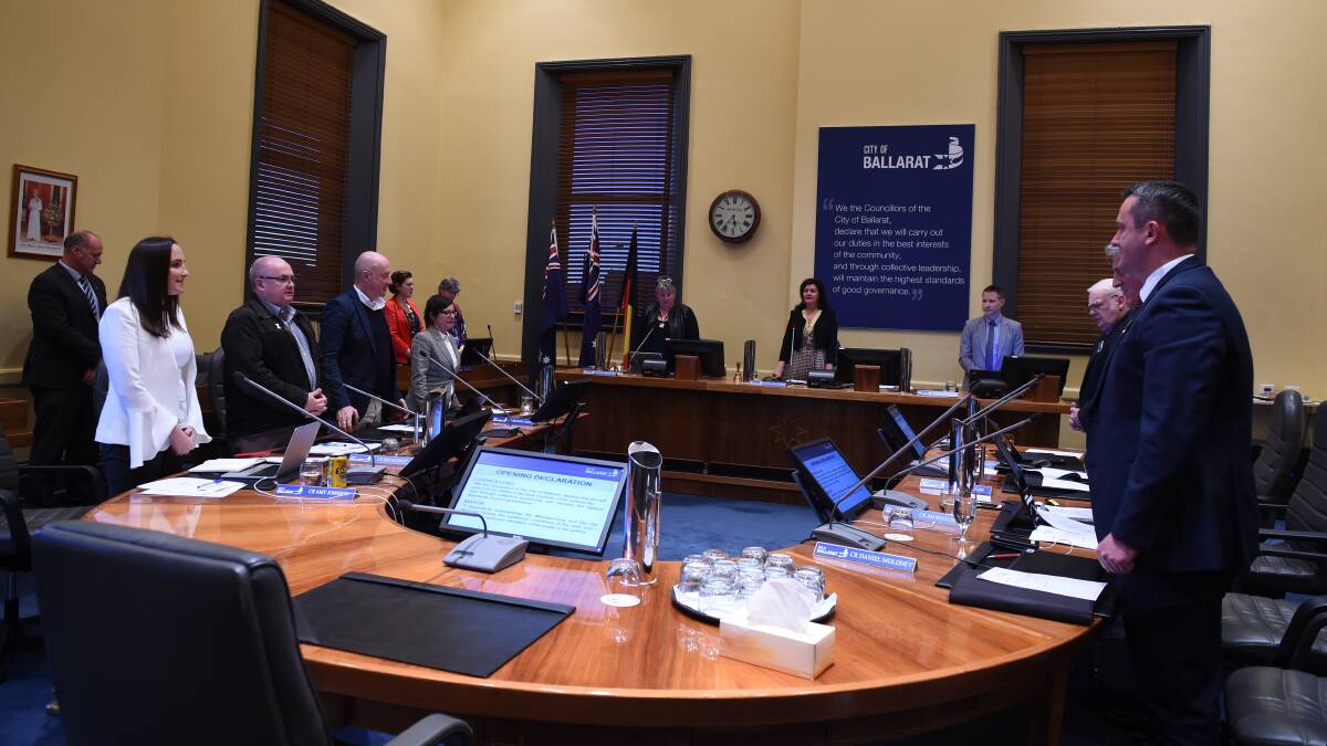See for yourself: City of Ballarat's councillors and officers at a May 2018 meeting. Picture: Kate Healy