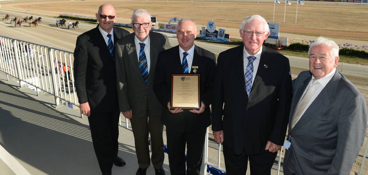 FRATERNITY: Marking the BDTC centenary in 2013 are past presidents Paul James, Brian Frawley, Greg Moy, Pat Prendergast and Peter Dow.