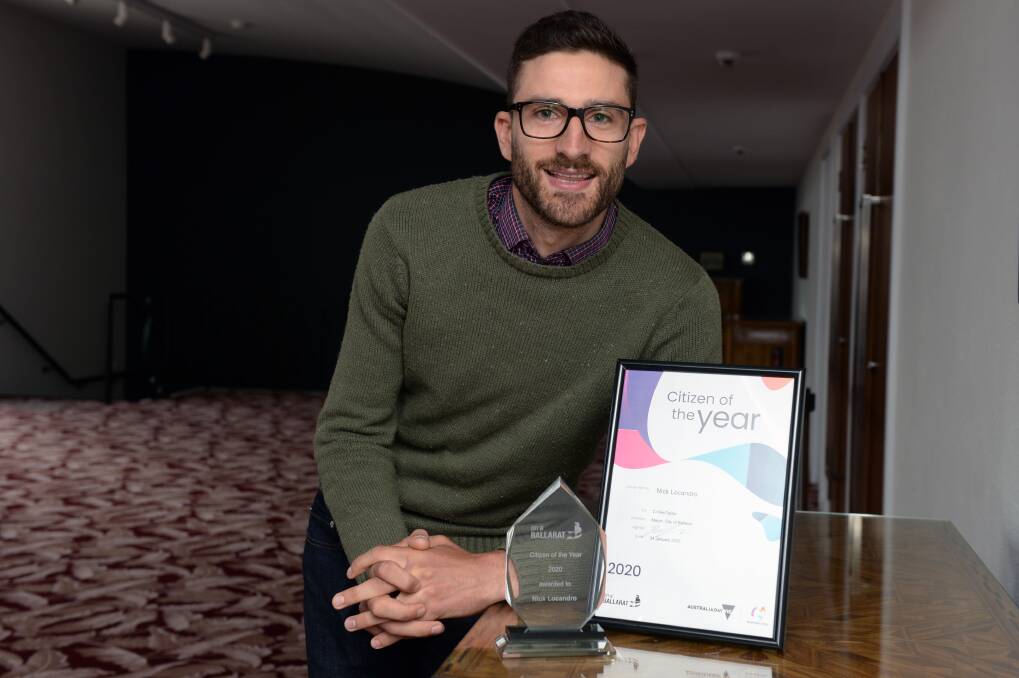 TOP PRIZE: Ballarat Citizen of the Year award winner Nick Locandro. Picture: Kate Healy.