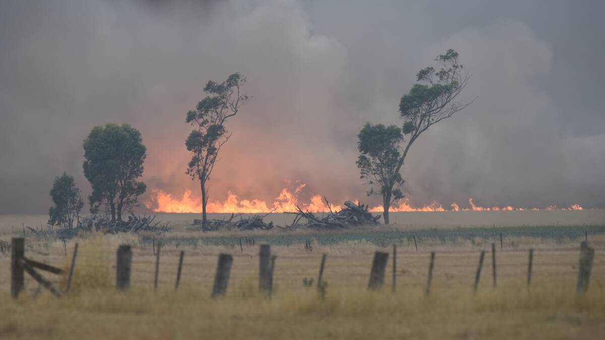 The fire that burnt over 100 hectares in Brewster on Wednesday afternoon. Picture: Kate Healy.