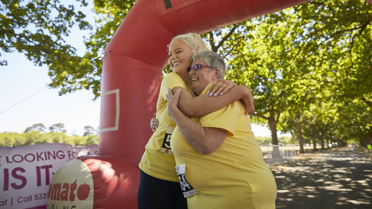 HUGS ALL AROUND: Lorel Donnelly and her granddaughter Beth Gould. Picture: Luka Kauzlaric.