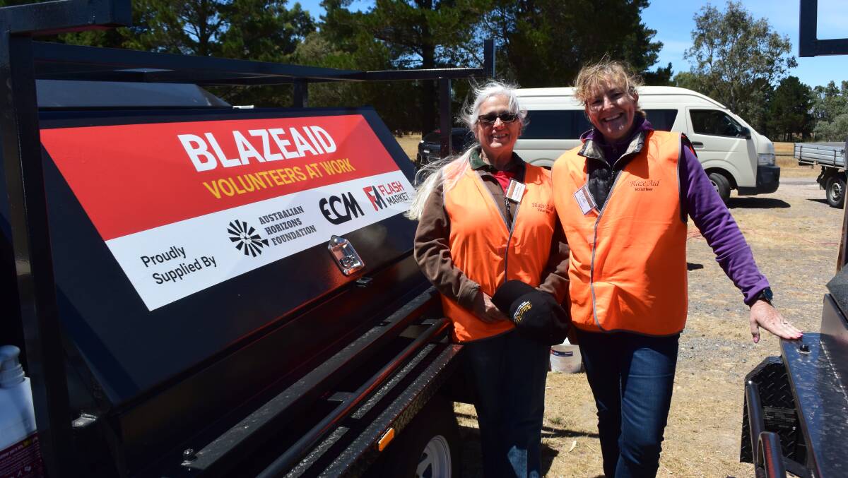 HELPING HAND: Blazeaid Lexton coordinator Janis Hobbs, left, and volunteer Sue Paterson. Picture: Ben Hopkins. 