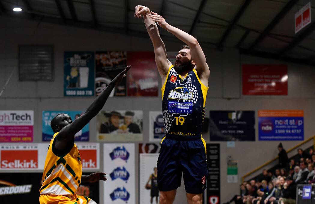 SPARK: Blake Allison, 22, came off the bench to score 11 points and grab five rebounds for the Miners at home. Picture: Adam Trafford. 