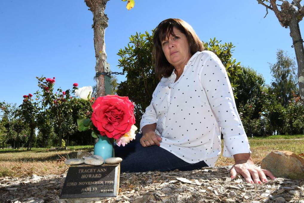 SEARCHING FOR ANSWERS: Tracey Howard's sister, Janiece Mccarthy, speaks to the media for the first time in 16 years since her little sisters unsolved murder in 1998. Picture: Lachlan Bence.