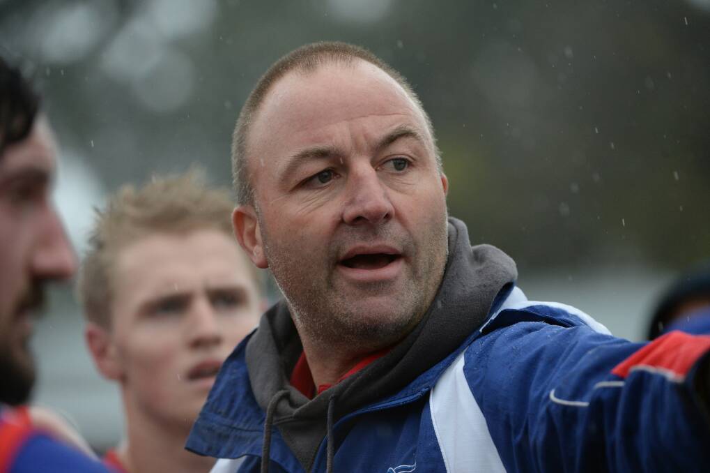 LEADER: Glenn Wilkins coaching East Point in the Ballarat Football League in 2015. Picture: Justin Whitelock 