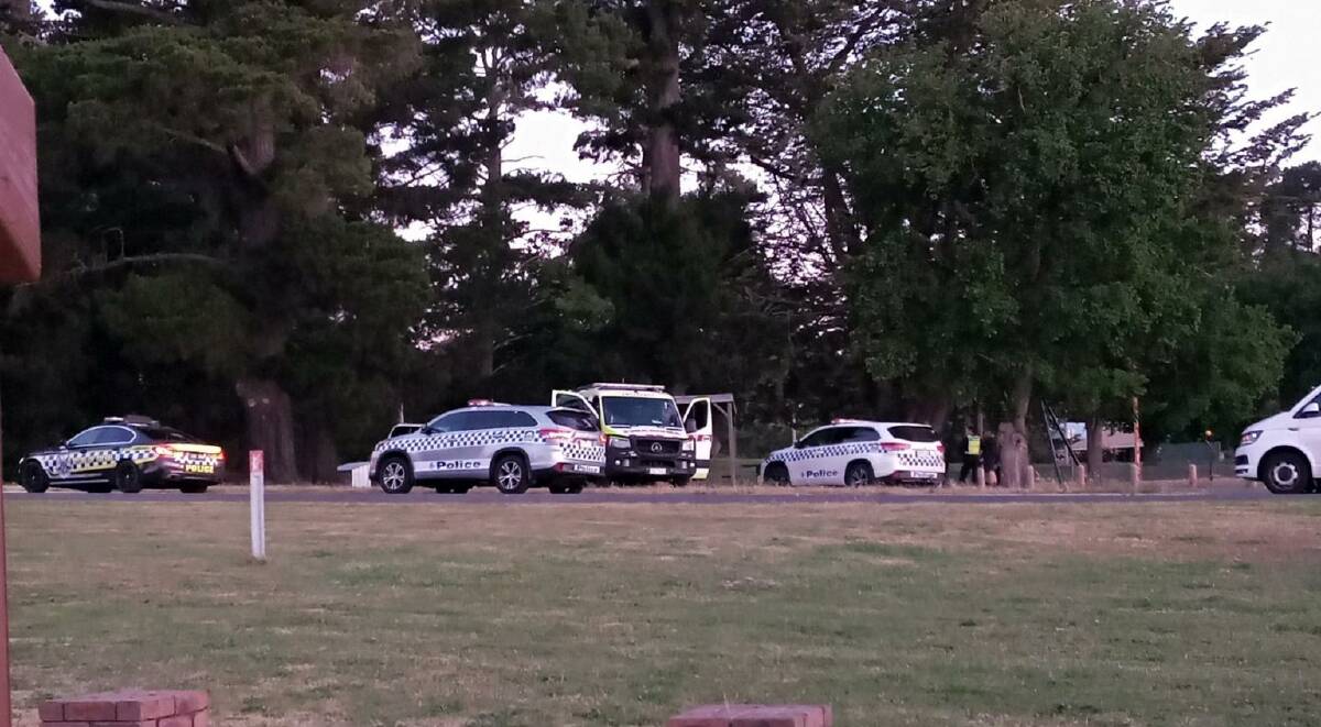 There was a large police presence in Creswick on Saturday evening.