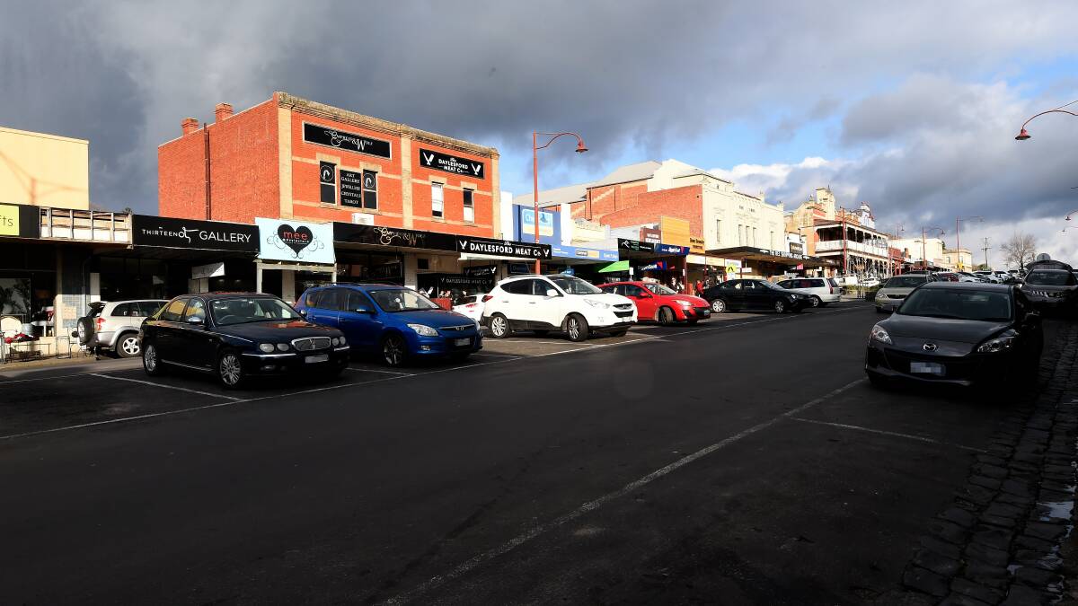 EMPTY: A rare sight in Daylesford: Empty parking spots along Vincent Street. Picture: Adam Trafford.