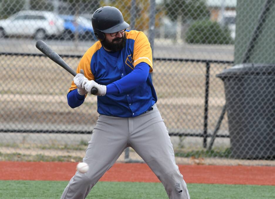 SWING: Jedd Miller registered three RBIs in the Royals 10-0 win over Lara. Picture: Lachlan Bence.