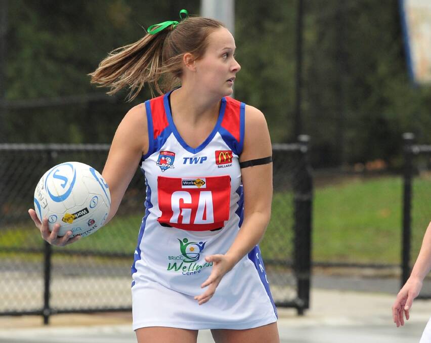 FINDING FORM: Lauren Jew during the Roos loss to North last weekend. Picture: Lachlan Bence