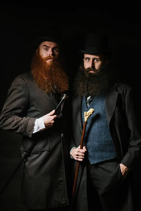 SHOW OFF: Jake Warren, left, and Brayden Dorney from the Ballarat Beard and Mustache Union show off their beards in last year's competition.
