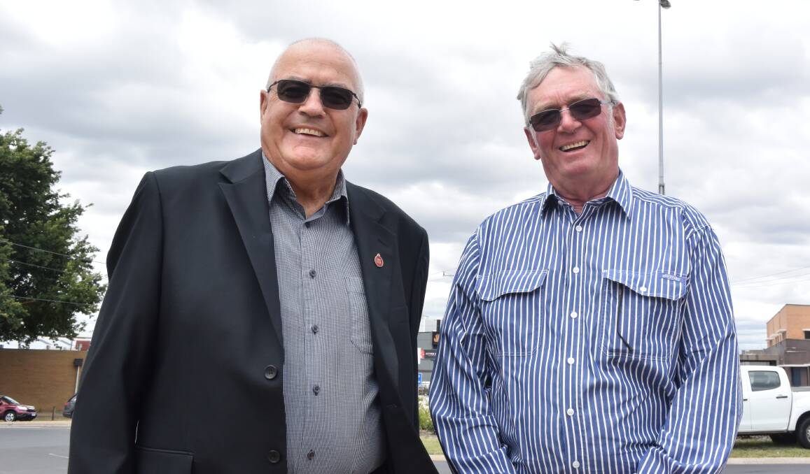 JP AWARDS: Harry Gibcus and Michael Beaumont all smiles ahead of the Royal Victorian Association of Honorary Justices annual diner. Picture: Ben Hopkins.