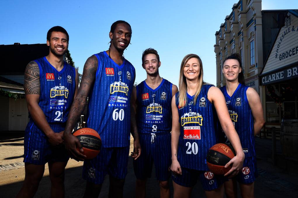 NEW THREADS: Josh Fox, Jerry Evans Jr, Ross Weightman, Olivia Hackmann and Laura Taylor show off their new 'City Edition' uniforms.