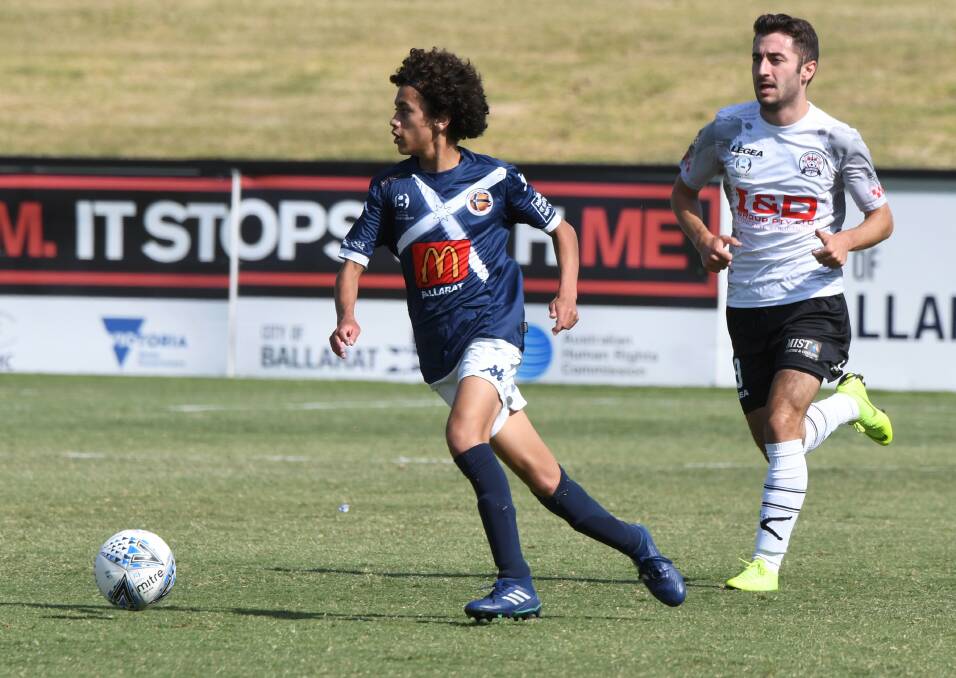 YOUNG GUN: Ballarat City coach James Robinson has been pleased with the energy of young player Jordan Lauton. Picture: Lachlan Bence. 