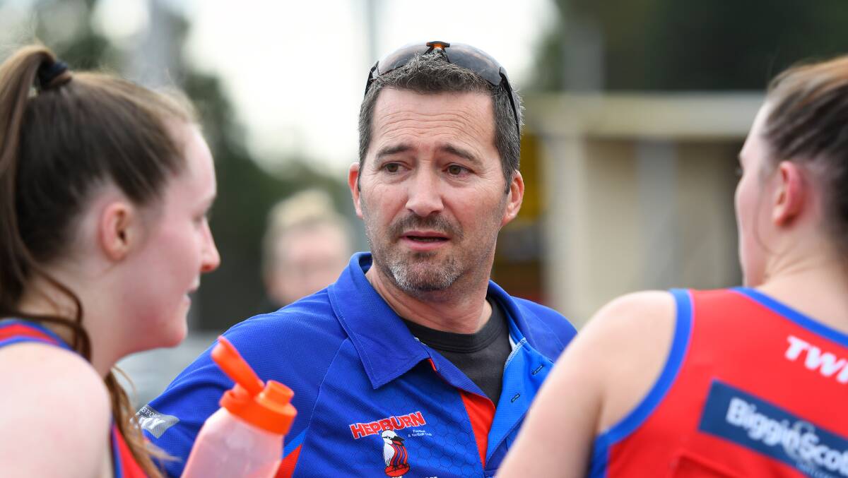 STRESS: Hepburn coach Gary Cooke says he never felt comfortable during the Burras' two-goal win over Buninyong. Picture: Adam Trafford.