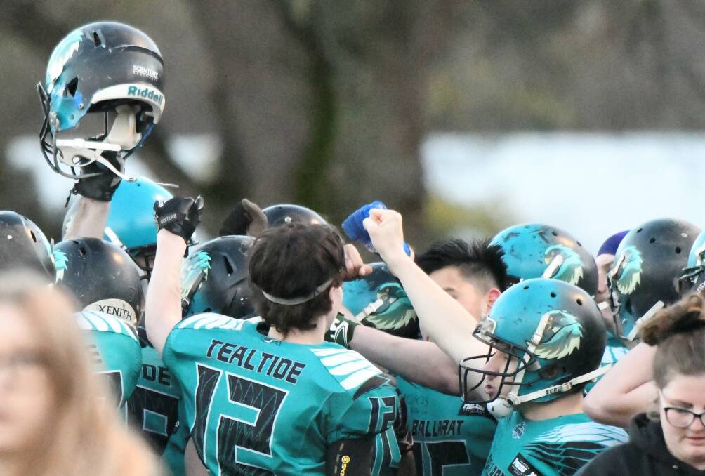 TEAL TIDE: Ballarat Gridiron is searching for players to try the sport in 2019. Picture: Lachlan Bence.