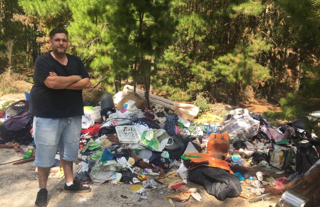NOT HAPPY: William Gaynor said this is the worst the rubbish dumping near his home has ever been.