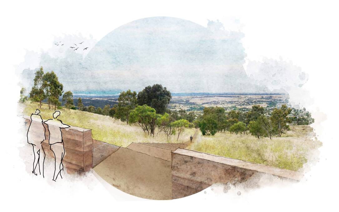 VIEWS: An artist impression of the view from the top of the Bald Hill 1000+ steps.