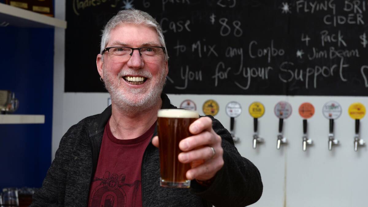 CHEERS: Cubby Haus Brewing owner Malcolm Sachs is welcoming all locals during the Melbourne lockdown. Picture: Kate Healy.