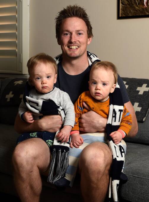 Chris Banwell, pictured with twin sons Harvey (left) and Max, will be the new Head Coach of Newlyn in the CHFL next year.