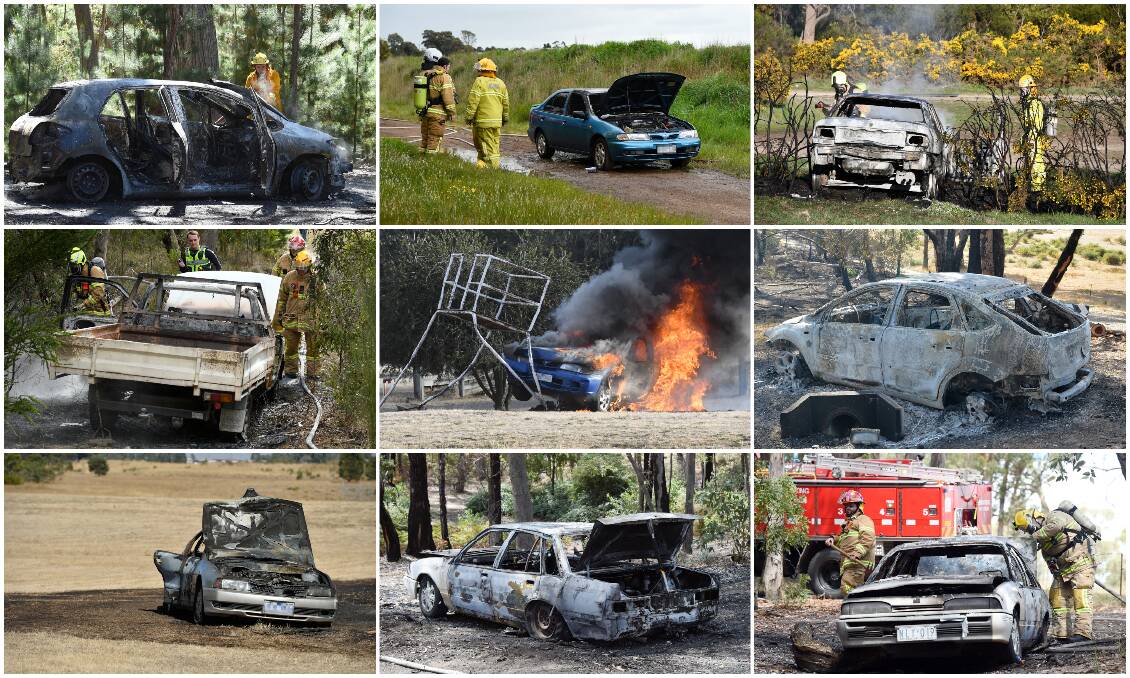 BURN: A collection of burnt- out cars The Courier attended in 2019. 