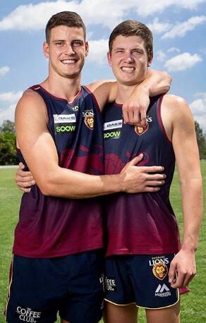 BROTHERLY LOVE: Jarrod and Tom Berry. Picture: Brisbane Lions.