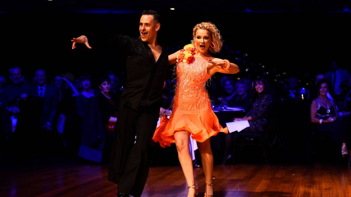 IN THE SPOTLIGHT: Liana Skewes and Adrian Misseri dance the Samba during the 2019 Dancing with our Stars event. Picture: Adam Trafford.