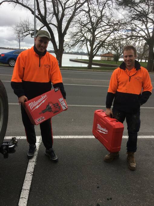 HELPING HAND: Steve Farhane (left) from Ballarat Emergency Plumbing and Electrical is looking to help those most in need during the coronavirus pandemic. Picture: Supplied