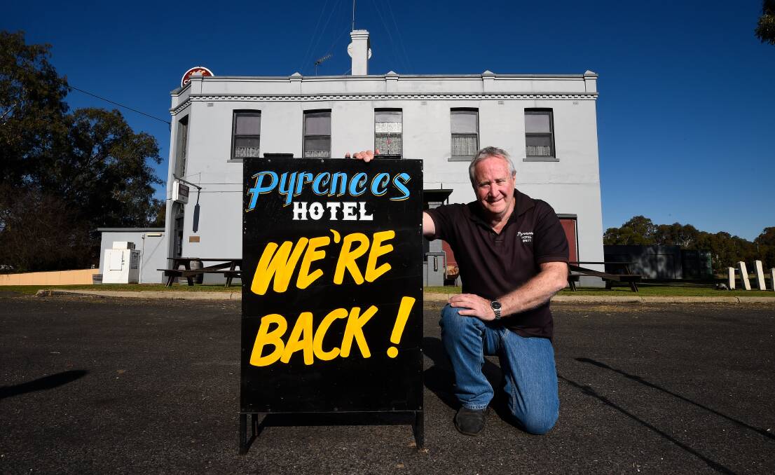 DOORS OPEN: Pyrenees Hotel owner Brett Lennard is thrilled to open up his pub once again. Pictures: Adam Trafford.