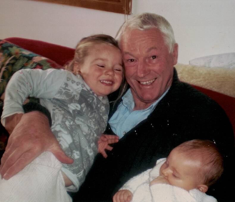 FAMILY MAN: Mervyn Roxburgh with two of his grandchildren. Picture: Supplied.