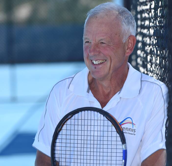 All smiles: Ballarat's Peter Keller was named the most outstanding over-35 tennis senior by Tennis Victoria on Monday night after a successful summer on the ITF seniors circuit.  Picture: Lachlan Bence.