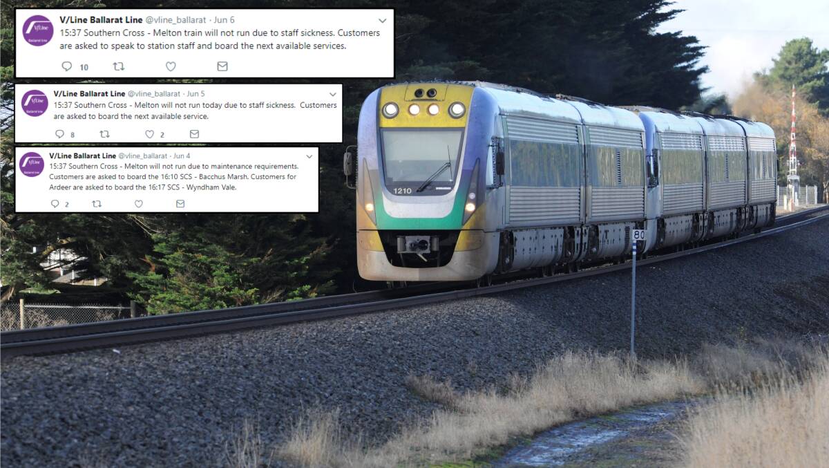 Our missing train: The 15:37 Southern Cross to Melton service has been cancelled 34 times since January 30, meaning the service is skipped a whopping 43 per cent of the time. 