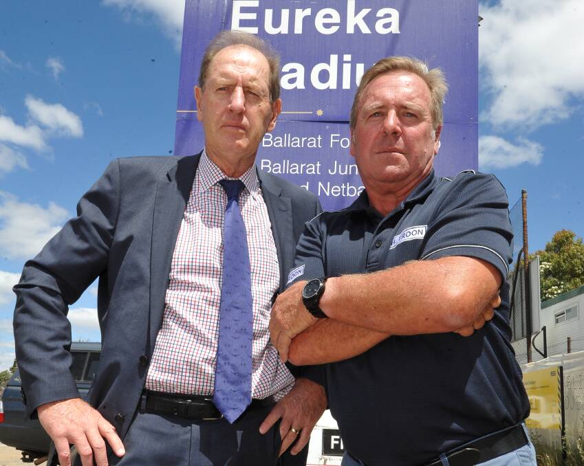 Previous potential sponsors Stewart Gull and Steven Troon at North Ballarat. Picture: Lachlan Bence.  