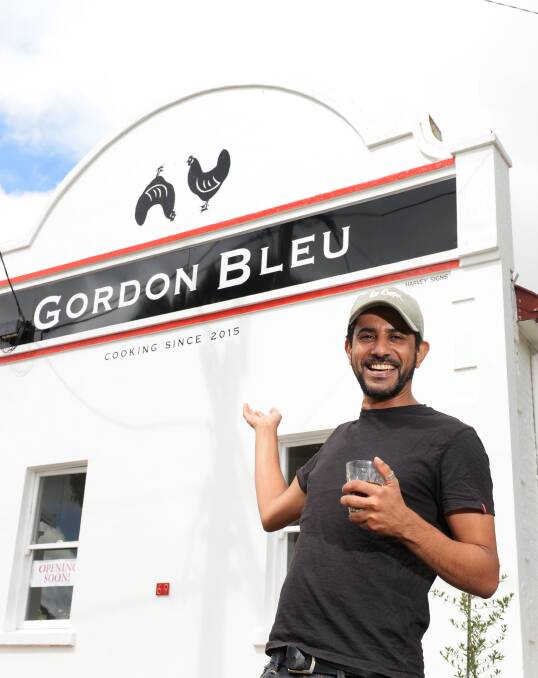 Chuffed: Owner Saleh Alshamsi at Gordon Bleu, which will open in early March.  The building had previously been a pub and a refuge for alcoholics.  Picture: Kate Healy.